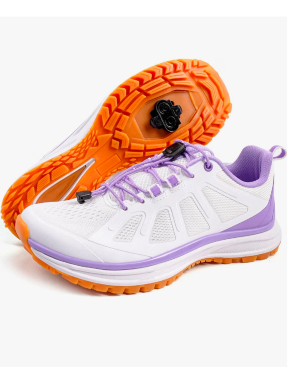 Women's Unbranded Athletic Cycling Shoes White Purple 9.5